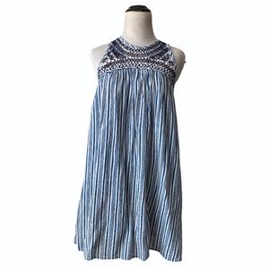 Ecote | cream + blue striped cotton size medium